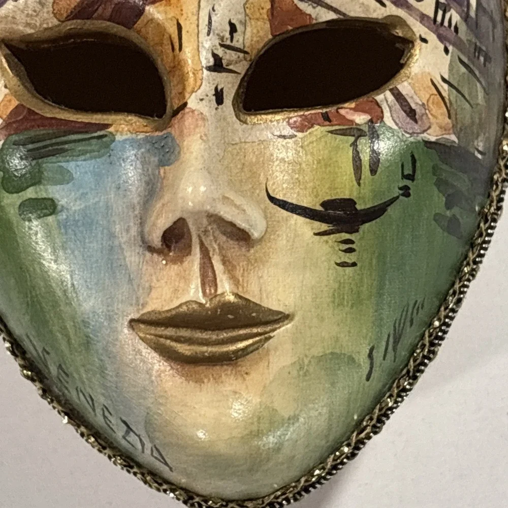 Venezia Italy Painted Mask Trinket Box